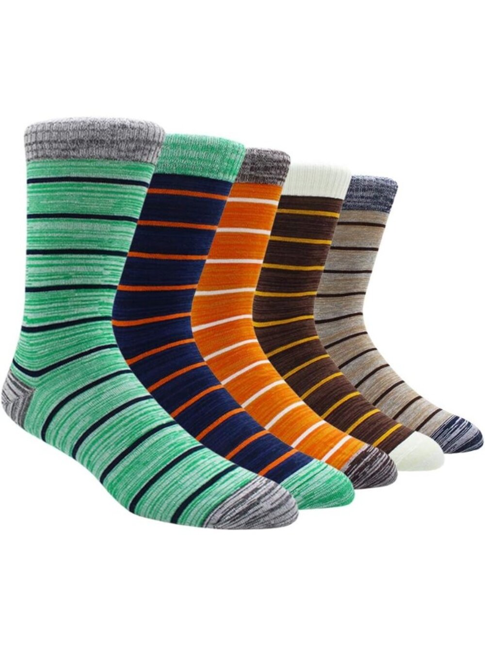 🧦Men's 8 Colorful Striped 6 Pairs Dress Socks Pattern Funny Casual Socks Pack
